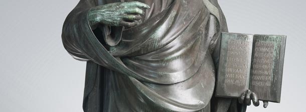 Lorenzo Ghiberti, San Matteo, bronzo, particolare