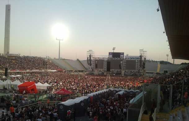 Lo stadio Artemio Franchi di Firenze durante il concerto di Jovanotti