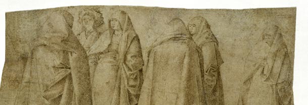  Antonello da Messina - Gruppo di donne su una piazza, con alti casamenti Musée du Louvre, département des arts graphiques, Paris 