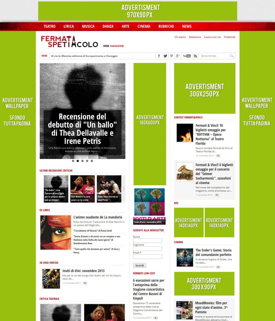 Spazi Advertisment su fermataspettacolo.it