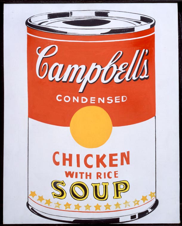 Andy Warhol Campbell’s Soup Can (Chicken With Rice) 1962 Collezione Brant Foundation  © The Brant Foundation, Greenwich (CT), USA © The Andy Warhol Foundation for the Visual Arts Inc. by SIAE 2013 Andy Warhol Campbell’s Soup Can (Chicken With Rice) 1962 Collezione Brant Foundation  © The Brant Foundation, Greenwich (CT), USA © The Andy Warhol Foundation for the Visual Arts Inc. by SIAE 2013