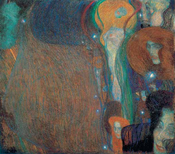 Gustav Klimt Fuochi fatui 1903 Olio su tela, cm 52 x 60 Collezione privata europea Gustav Klimt Fuochi fatui 1903 Olio su tela, cm 52 x 60 Collezione privata europea