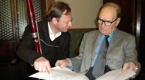 Paolo Carlini con Ennio Morricone Paolo Carlini con Ennio Morricone