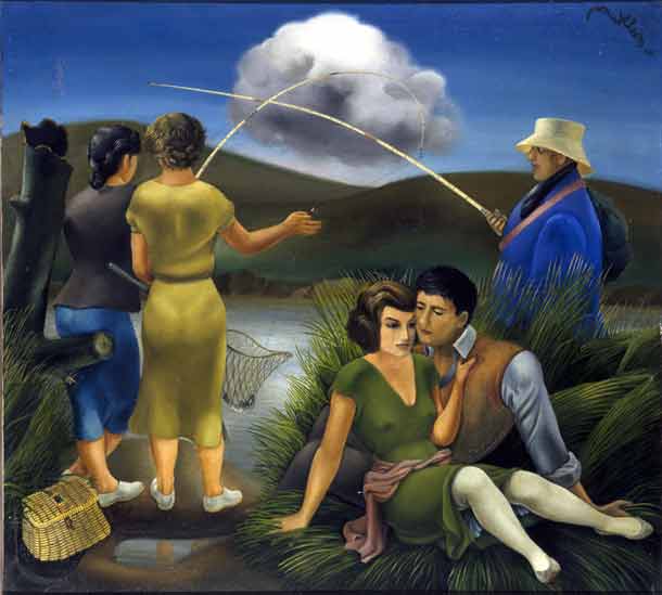 Alfonso Ponce de León (Malaga 1906-Madrid 1936) Giovani e pescatore 1936, olio su tela, cm 90 x 73. Collezione del Museo Nacional Centro de Arte Reina Sofía, Madrid, AS00746 Alfonso Ponce de León (Malaga 1906-Madrid 1936) Giovani e pescatore 1936, olio su tela, cm 90 x 73. Collezione del Museo Nacional Centro de Arte Reina Sofía, Madrid, AS00746