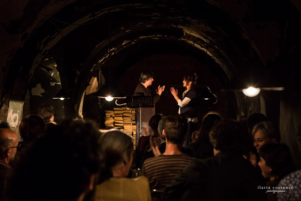Attilio Vecchiatto con Claudio Morganti ed Elena Bucci - foto Ilaria Costanzo