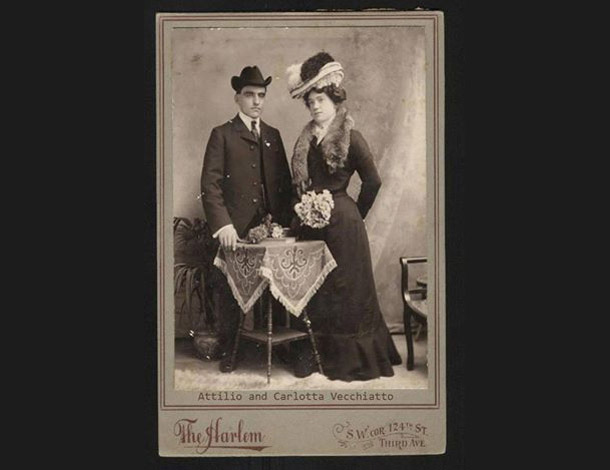 Attilio e Carlotta Vecchiatto in una foto d'epoca