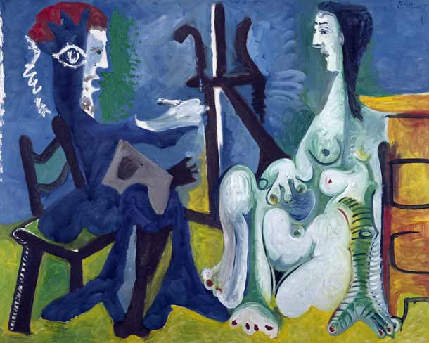 Pablo Picasso (Malaga 1881-Mougins 1973) Il pittore e la modella 30 marzo-30 settembre 1963, olio su tela, cm 130 x 162. Collezione del Museo Nacional Centro de Arte Reina Sofía, Madrid Pablo Picasso (Malaga 1881-Mougins 1973) Il pittore e la modella 30 marzo-30 settembre 1963, olio su tela, cm 130 x 162. Collezione del Museo Nacional Centro de Arte Reina Sofía, Madrid